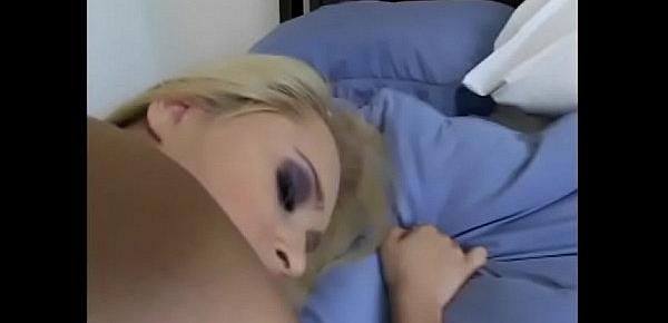  Perfect blonde whore with perky tits Brynn Brooks sucks hard cock then takes it in her twat